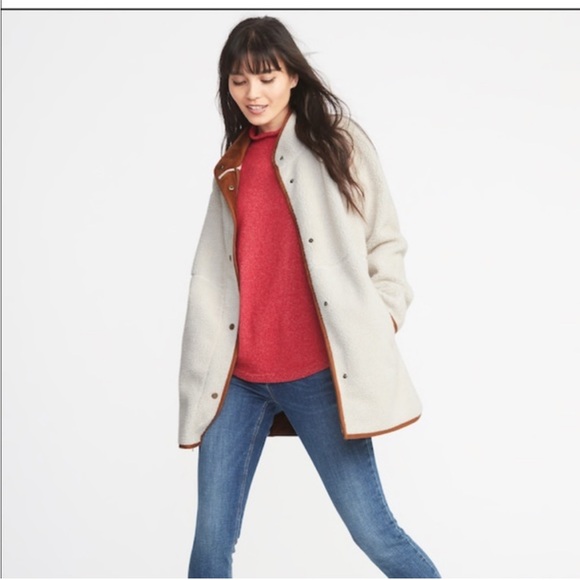 Mock-Neck Sherpa Jacket for Women - Picture 4 of 7